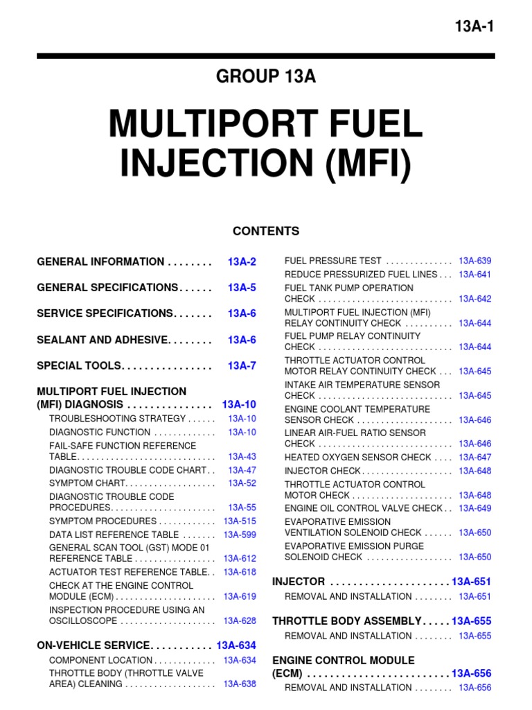 MFI System Diagnostics and Codes | PDF | Throttle | Fuel Injection