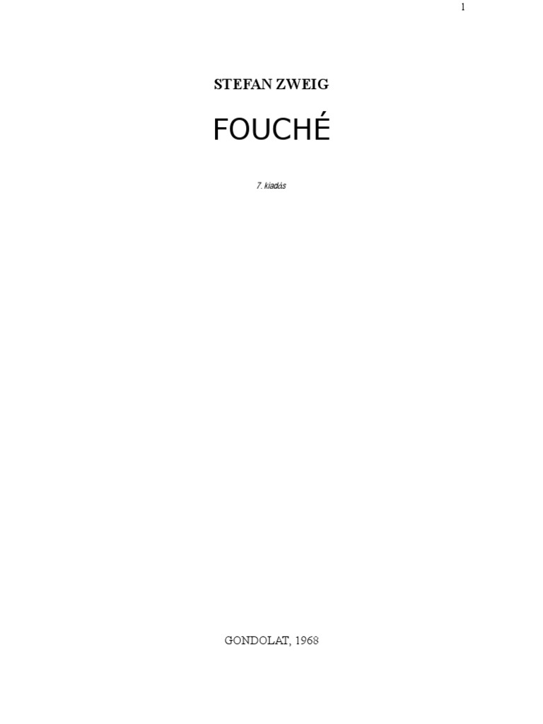 Fouché - Stefan Zweig - Livres