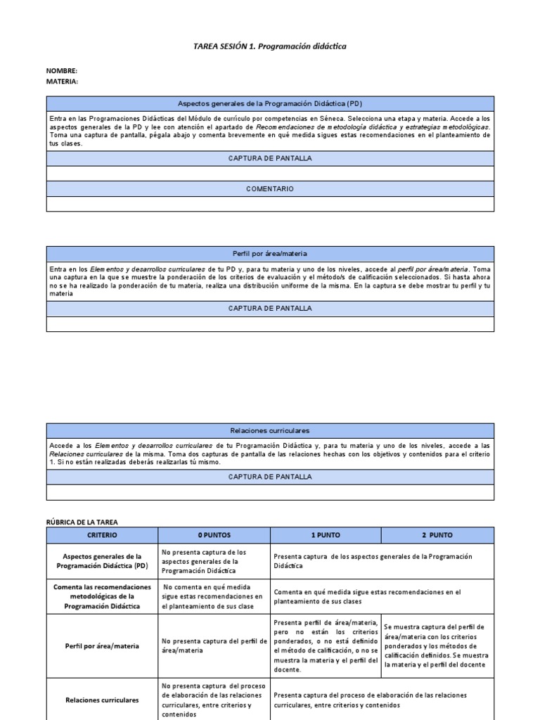 Programación Didáctica: Guía y Evaluación | PDF | Plan de estudios | La ...