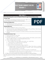 Sample Task Sheet - MAPEH FTL 7 - PE