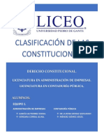 Clasificación de Las Constituciones. Equipo 1