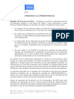 Respuesta de Minsalud A Tutela de Jorge Enrique Robledo