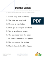 Find The Verbs Worksheet