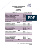 Calendario UPN Zamora 2020 - 2021 - 2