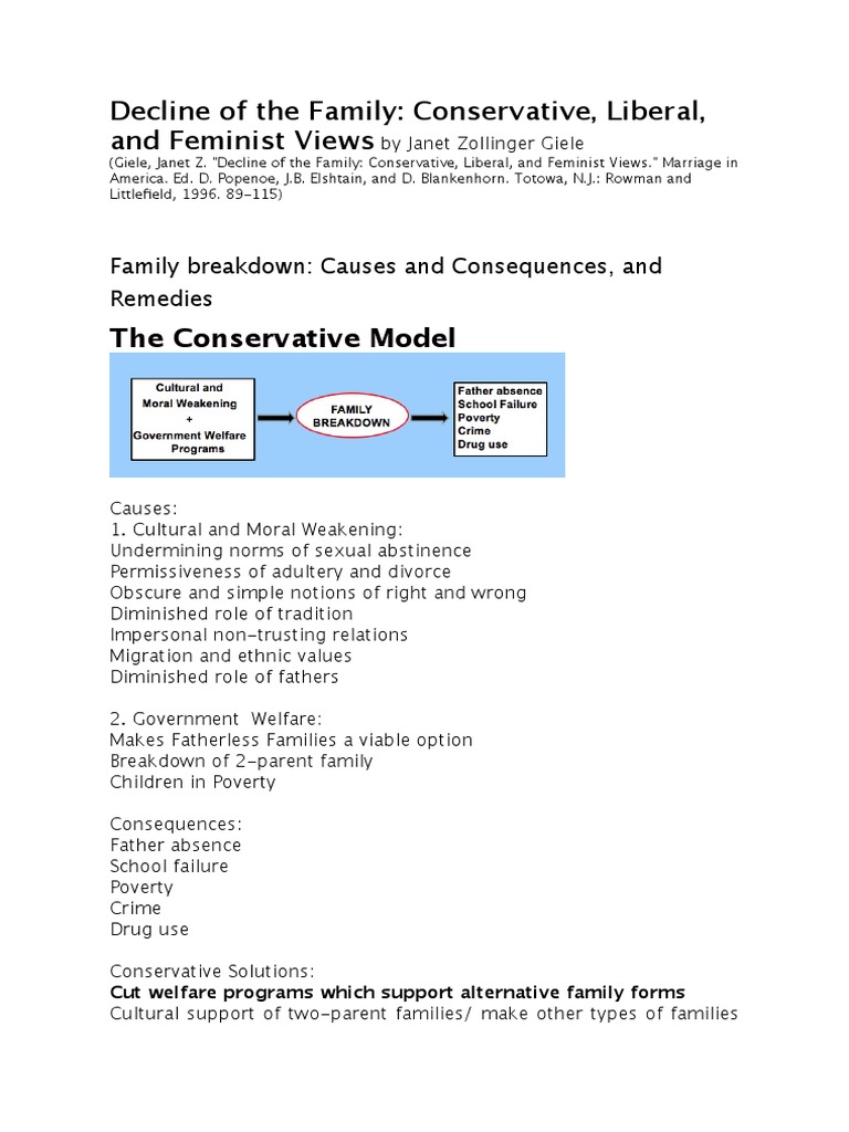 Family Perspectives: Liberal, Conservative, Feminist | PDF | Parental ...