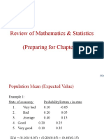 Review of Mathematics & Statistics (Preparing For Chapter 5)