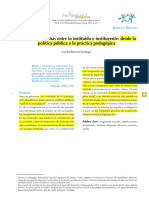 Los Niños y Las Niñas Entre Lo Instituido y Lo Instituyente.