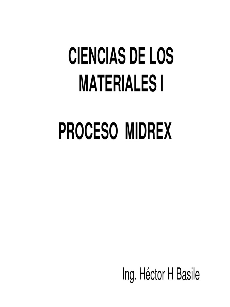 Proceso Midrex de reducción directa | PDF | Metano | Compuestos químicos