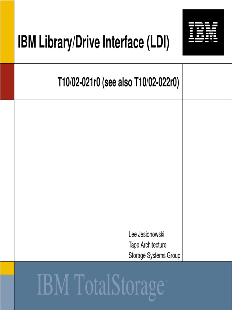 IBM Library/Drive Interface (LDI) | PDF | Byte | Computer Standards