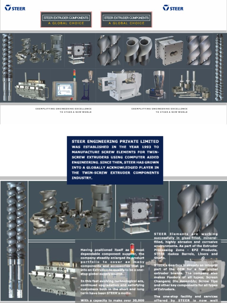 01-STEEER's Extruder Components Brochure - 2009 | PDF | Extrusion ...