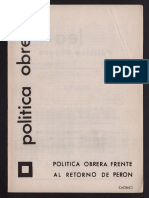 Política Obrera Frente Al Retorno de Perón (1964)