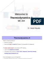 Welcome To Thermodynamics II: Dr. Awad Alquaity