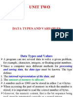 Unit Two: Data Types and Variables