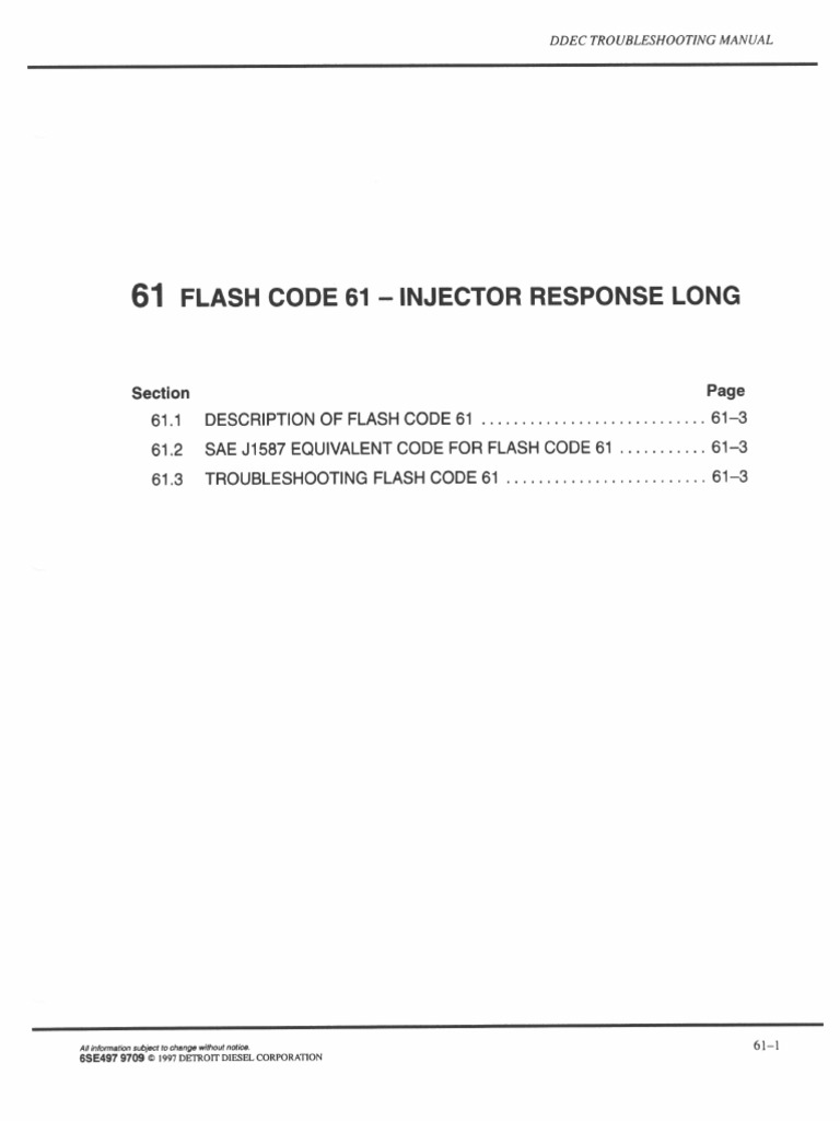 61 Flash Code 61 Injector Response Long | PDF