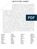 Wordsearch Famous Girl Names 1