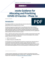 Minnesota Guidance For Allocating and Prioritizing COVID-19 Vaccine - Phase 1a