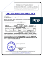 Carta de Postulacion Inces