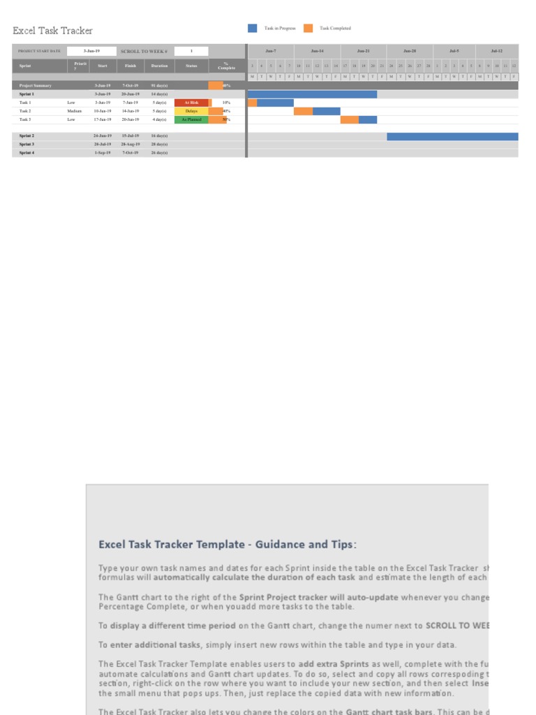 Excel Task Tracker Template | PDF | Microsoft Excel | Computer Science