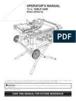 Operator'S Manual: 10 In. Table Saw