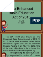 The Enhanced Basic Education Act of 2013: Philippines' K-12 Program