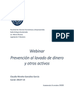 Webinar Prevención Al Lavado de Dinero y Otros Activos Claudia González PDF