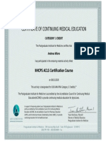 Acls Advanced Cardiac Life Support Certification Course Certificate