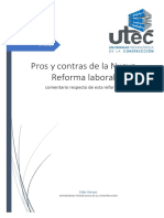 Pros y Contras de La Nueva Reforma Laboral
