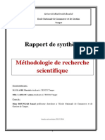 Rapport de Synthèse: Méthodologie de Recherche Scientifique