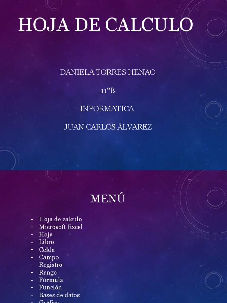 1 Presentacion Hoja de Calculo PDF