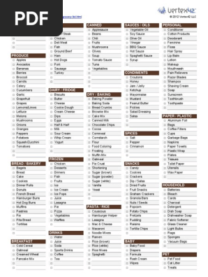 Printable Grocery List