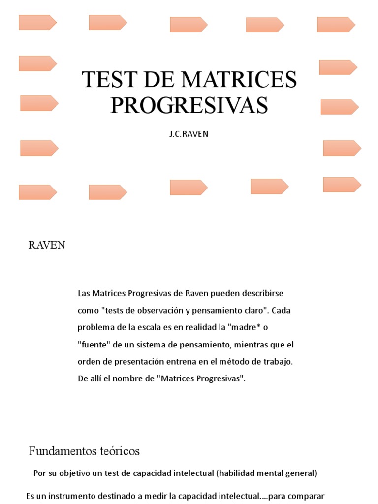 Test de Matrices Progresivas | PDF | Ciencia y matemáticas | Informática