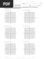 Graphs of Parabolas - Vertex Form