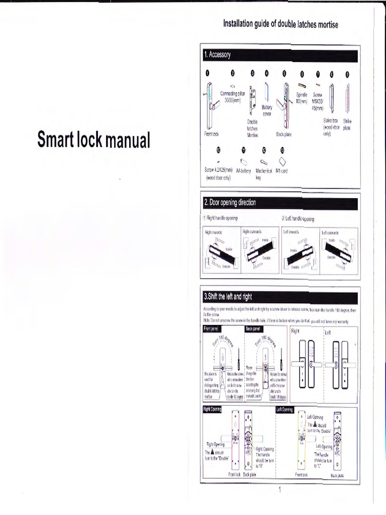 Smart Lock Manual PDF Components Business