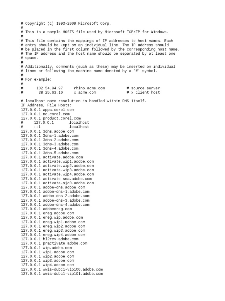 Sample HOSTS File for Windows | PDF