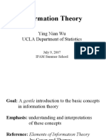 Information Theory: Ying Nian Wu UCLA Department of Statistics