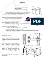 T.D. Statique. Ergrrxercice N 1 - Barrage. Exercice N 2 - Champ de Pression Dans Une Liaison Pivot Glissant. Exercice N 3 - Arbre de Renvoi