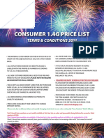 Consumer 1.4G Price List: Terms & Conditions 2020