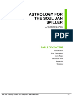 Astrology For The Soul Jan Spiller: Table of Content