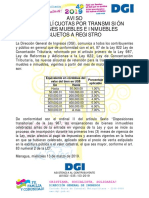 Aviso Sobre Alicuotas Sobre Transmision de Bienes Inmuebles