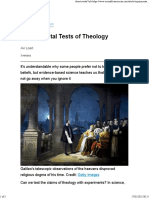 Experimental Tests of Theology