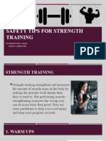 Safety Tips For Strength Training: By: Precious Lyra L. Toledo Grade 10 - Marie Curie