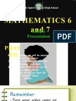 Mathematics 6 and 7: Sample Presentation
