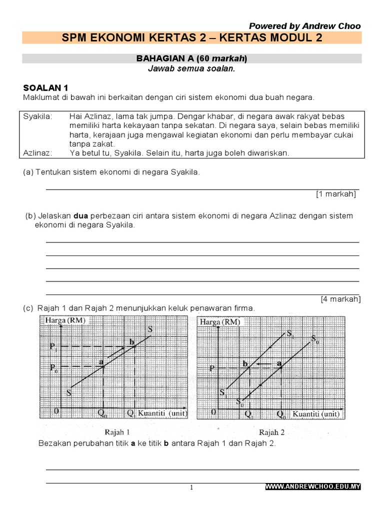 SPM Ekonomi Kertas Modul 2 | PDF