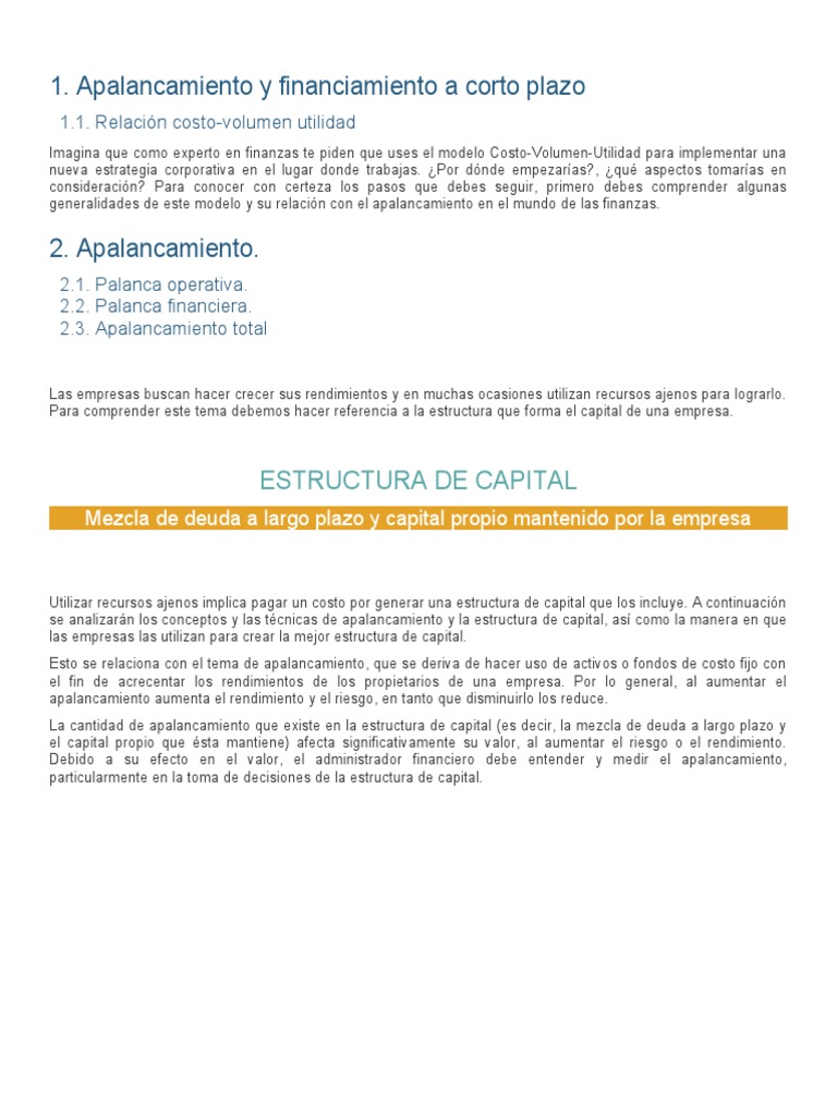 Estrategias de Apalancamiento Empresarial | PDF | Apalancamiento ...