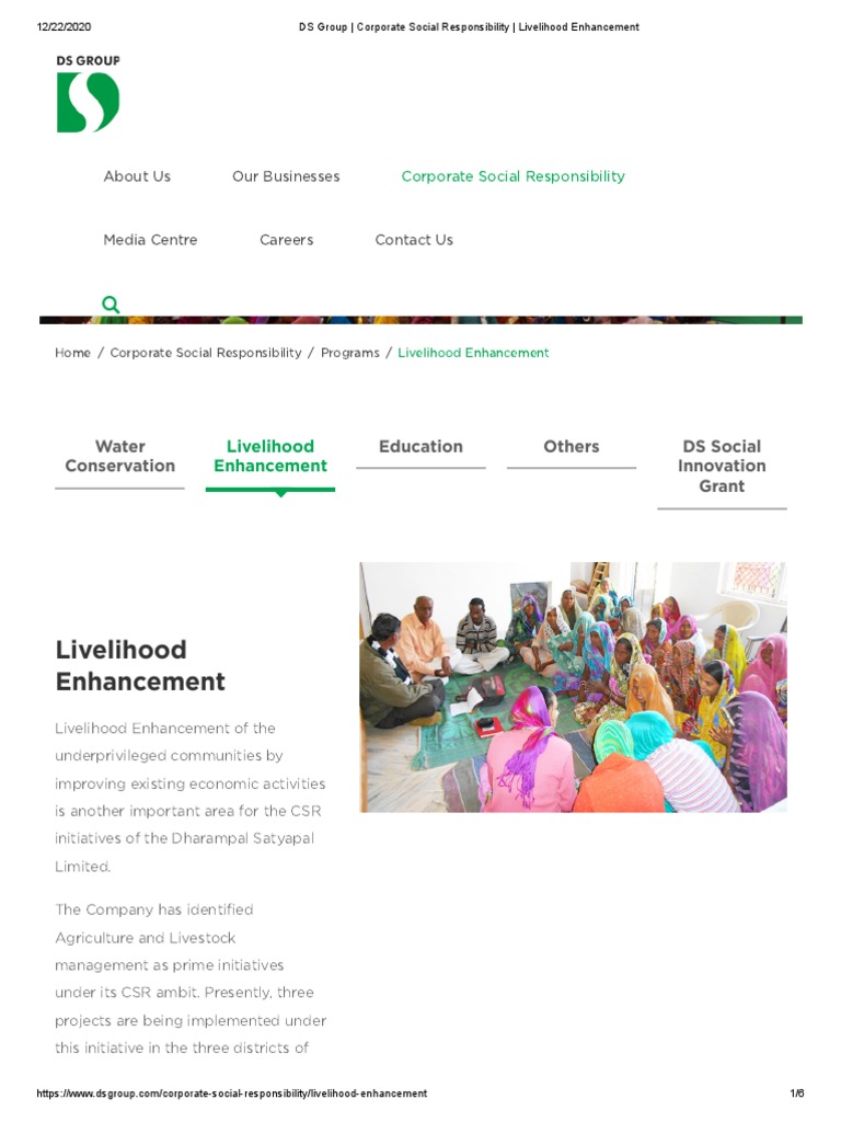 DS Group - Corporate Social Responsibility - Livelihood Enhancement ...