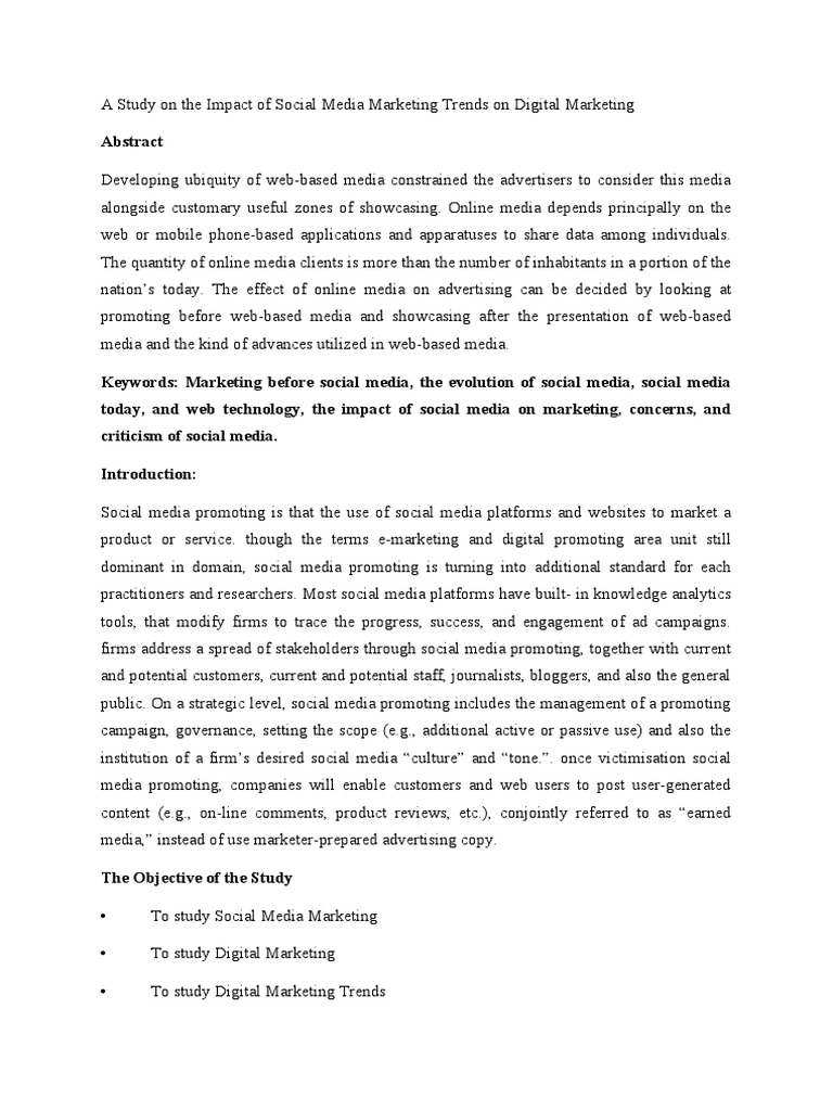 Social Media Marketing's Impact on Digital Marketing | PDF | Social ...
