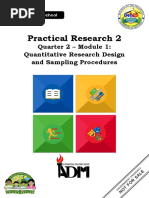 Practical Research 2: Quarter 2 - Module 1: Quantitative Research Design and Sampling Procedures