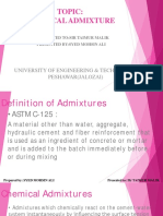 Topic: Chemical Admixture: University of Engineering & Technology Peshawar (Jalozai)