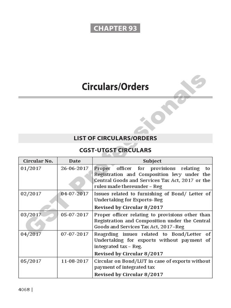 Circular And Orders Under Gst Value Added Tax Taxes