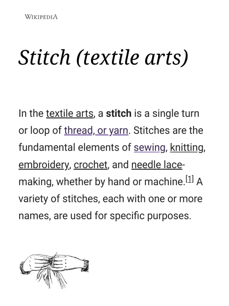 Overview of Textile Stitches | PDF